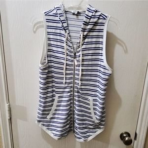 Splendid blue &‎ white striped zippered hoodie new!!!! Size small